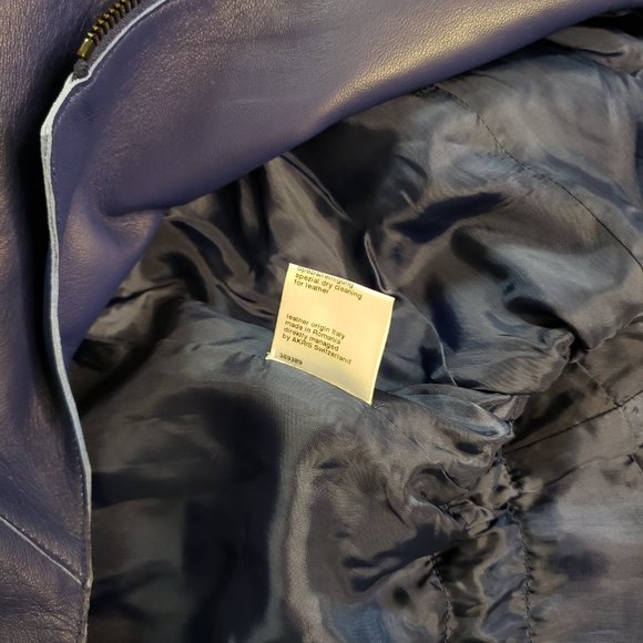 Akris Punto Lambskin Jacket Size 12 Blue - Picture 4 of 12